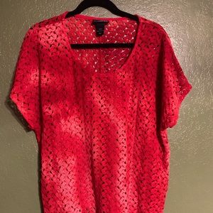 Lane Bryant Variegated Red Shirt